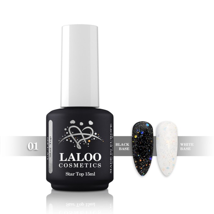 Strat final sclipici argintiu Star Top Coat No.01 Laloo 15ml