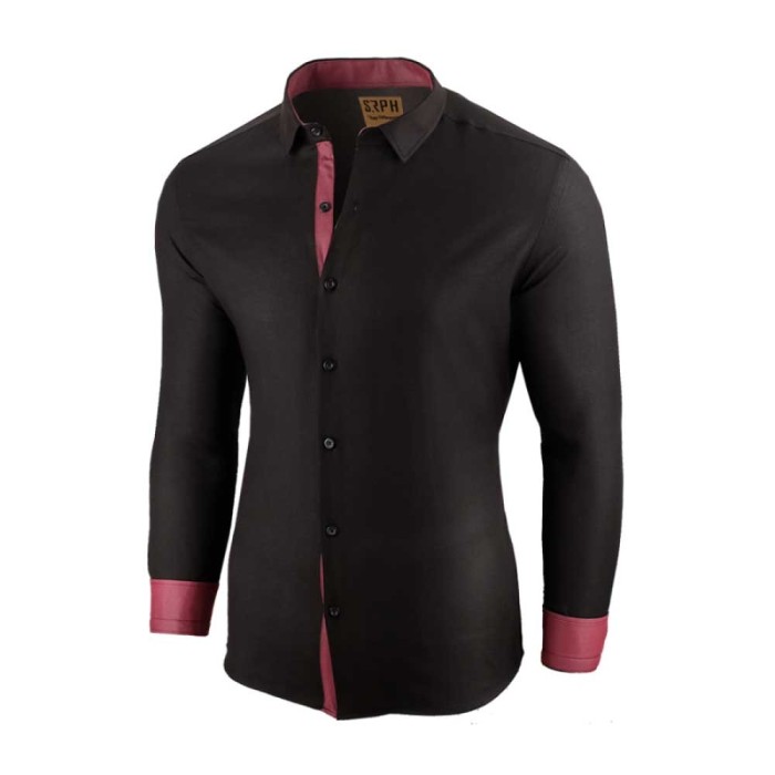 Camasa pentru barbati neagra slim fit business Oxford Camasa pentru barbati neagra slim fit business Oxford
