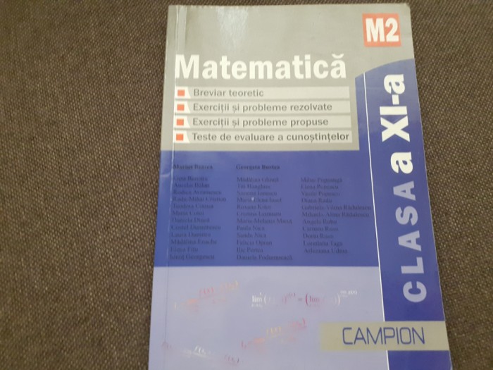 MATEMATICA CLAS A XI A M2 MARIUS BURTEA