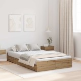 Cumpara ieftin Cadru de pat cu depozitare cu usa Stejar Artizanal 120 x 190 cm