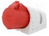 Conector alimentare AC, IEC 60309, IP44, 32A, 400V AC, 4 pini, PCE - 124-6