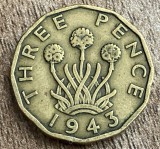 C50 - Moneda foarte veche - Anglia - three pence - 1943