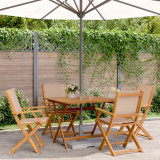 vidaXL Set mobilier de grădină 5 piese textil taupe/lemn masiv 3281834
