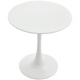 Masa de Cocktail HOMCOM Rotundă Minimalistă cu Bază din Metal Alb Design Modern 70x73 cm | Aosom Romania