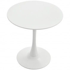 Masa de Cocktail HOMCOM Rotundă Minimalistă cu Bază din Metal Alb Design Modern 70x73 cm | Aosom Romania