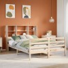 VidaXL Pat cu bibliotecă fără saltea, 160x200 cm, lemn masiv de pin 3321903