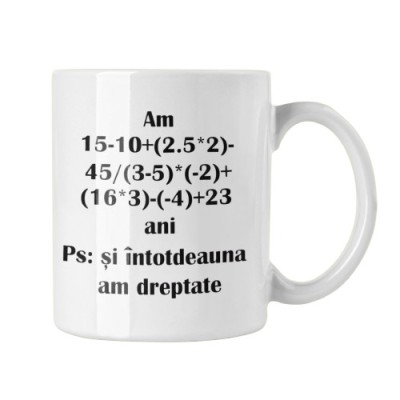 Cana alba personalizata matematica, INOVATIX&amp;reg;. 330ml foto