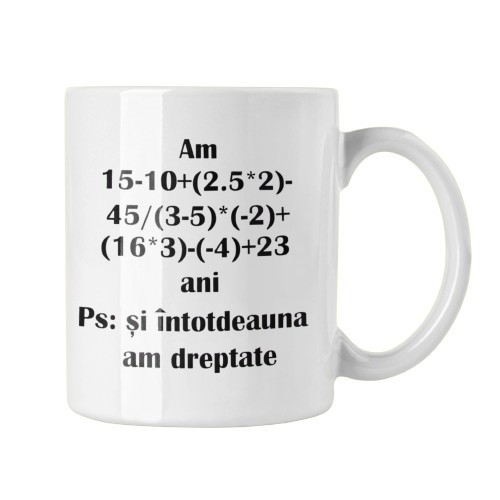 Cana alba personalizata matematica, INOVATIX&reg;. 330ml