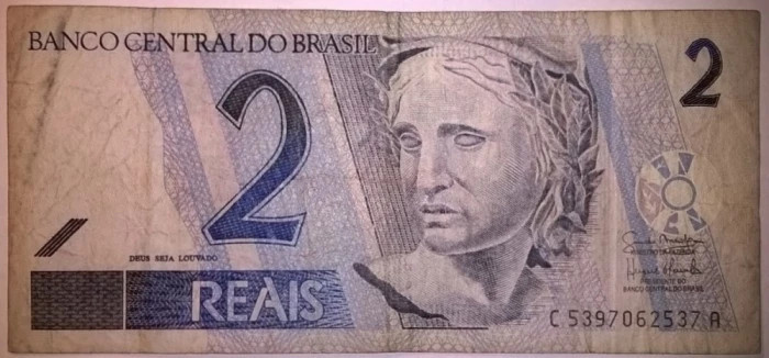 Bancnota Brazilia - 2 Reais 2009