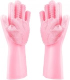 Manusi profesionale din silicon cu perii pentru spalat vasele si pentru protejarea mainilor, reutilizabile, MyStyle&reg; Kitchen