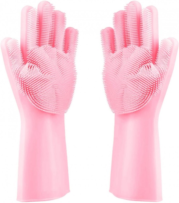Manusi profesionale din silicon cu perii pentru spalat vasele si pentru protejarea mainilor, reutilizabile, MyStyle&reg; Kitchen