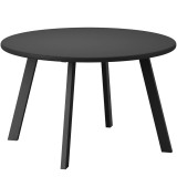 Outsunny Măsuță de Grădină Rotundă &icirc;n Stil Industrial cu Picioare Antiderapante, &Oslash;70x42 cm, Negru | Aosom Romania