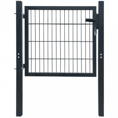 Poarta pentru gard 2D (simpla), gri antracit, 106x130 cm foto