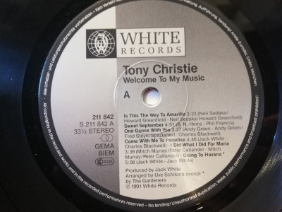 Tony Christie &amp;ndash; Welcome to My Music (1991/White/Germany) - Vinil/Vinyl foto