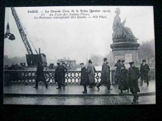 Carte postala Paris, Au Pont des Saints Peres, inundatii, 1910 foto