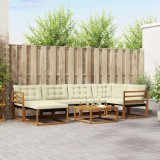 vidaXL Set de canapele de exterior cu pernă 19 pcs Natural și Crem 3369637