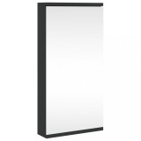 Cumpara ieftin Dulap de colt cu oglinda pentru baie, negru, 30x24x60 cm