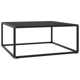 Cumpara ieftin Masuta de cafea, neagra cu sticla neagra, 80x80x35 cm
