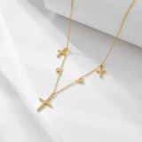 Cumpara ieftin Colier din Argint 925 Placat cu Aur cu Trei Cruciulite E i Zirconiu , , zGraceful Faith,