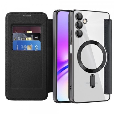Husa MagSafe pentru Samsung Galaxy A05s A057, Techsuit, SmartMag Book, Neagra foto