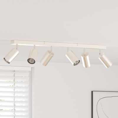 vidaXL Spotlight de tavan cu 6 moduri ajustabile GU10 nichel periat foto