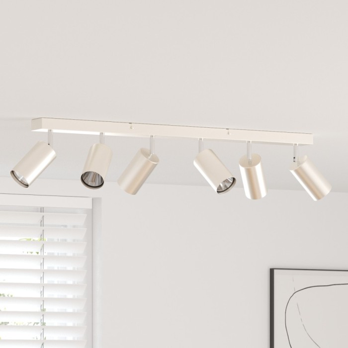 vidaXL Spotlight de tavan cu 6 moduri ajustabile GU10 nichel periat