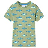 Tricou pentru copii, kaki deschis, 92, vidaXL