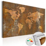 Cumpara ieftin Tablou din plută - Rusty World [Cork Map] 120x80 cm