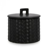 Set 3 lumanari in ceramica neagra Twine 14.5x14 cm