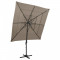 Umbrelă de soare 4 niveluri st&acirc;lp aluminiu gri taupe 250x250 cm