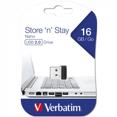 Memorie USB Verbatim Store &amp;#039;n&amp;#039; Stay Nano USB 2.0 16GB foto