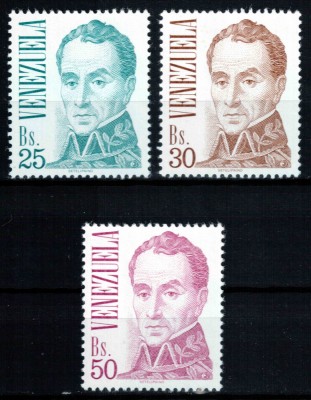 Venezuela 1983, Mi #2254-2256**, Simon Bolivar, MNH! Cota 50&amp;euro;! foto