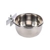 Hranitoare Inox Flamingo Colivie, Suport S, 10cm, 290ml, Fixare Cusca, Petshop