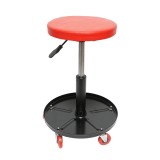 Scaun de atelier rotund cu roti, reglabil pe inaltime si spatiu depozitare