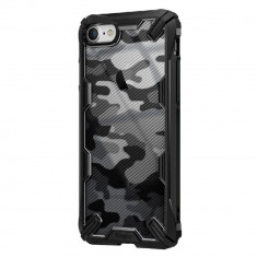 Husa Antisoc Ringke Fusion X pentru iPhone SE 2 (2020), Design Militar, Negru foto