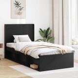 vidaXL Tăblie cap Negru Lemn prelucrat 889616