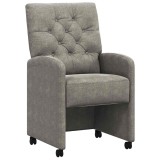 vidaXL Scaune de dining cu roți 2 pcs Gri deschis 58 x 67 x 97 cm 42017862