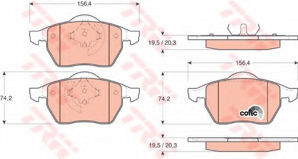 Set placute frana,frana disc VW PASSAT (3A2, 35I) (1988 - 1997) TRW GDB1200