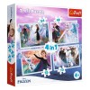 Set Puzzle Trefl, Frozen 2, 4 Bucăți, Multicolor, 35-70 Piese, 4+ Ani