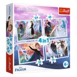 Set Puzzle Trefl, Frozen 2, 4 Bucăți, Multicolor, 35-70 Piese, 4+ Ani
