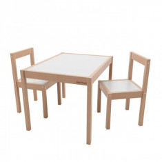 Set Masuta si 2 Scaunele Copii, Lemn si MDF bienWood BIE6001 foto
