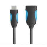 Cablu de date USB 2.0 Female la USB de tip C - Negru Lungime 10 centimetri