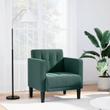 Cumpara ieftin Canapea scaun cu cotiere, verde &icirc;nchis, 53 cm, catifea