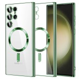 Husa premium Samsung Galaxy S23 Ultra Techsuit Luxury Crystal MagSafe, verde deschis