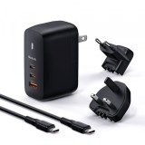 Incarcator Retea Cu Cablu USB-C McDodo CH-8442 Mecha Travel, 65W, 5A, 1 x USB-A - 2 x USB-C, Negru
