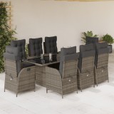 Cumpara ieftin Gossi set mobilier gradina cu perne, 9 piese, gri, poliratan