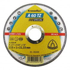 Disc Debitare Klingspor A60TZ Special, Inox, 115x1x22 mm, Disc Debitare Standard Metale Neferoase, Disc pentru Polizorul Unghiular, Disc pentru Flex,