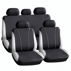 Set huse scaun auto ieftine, Universale 9 piese, model V-Style - GRI