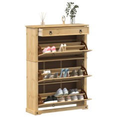 vidaXL Dulap pantofi &quot;Corona&quot;, 99x32x85 cm, lemn masiv de pin