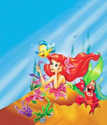 Fototapet de perete autoadeziv si lavabil Mica sirena - printesa Ariel, 250 x 150 cm foto